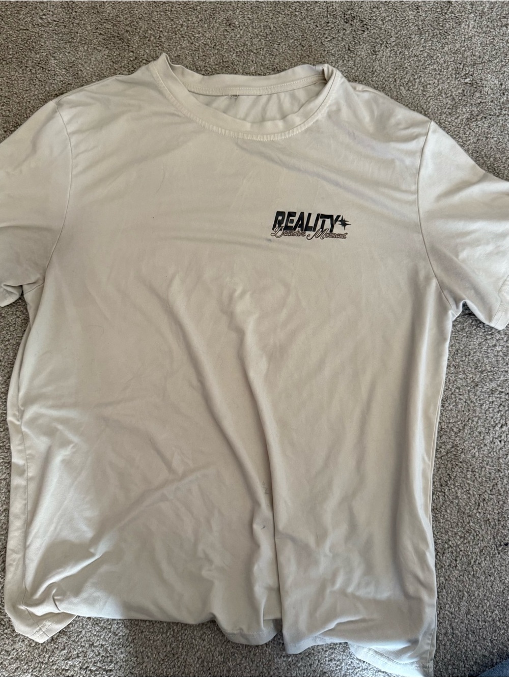 Cream Men's Crew Neck T-Shirt